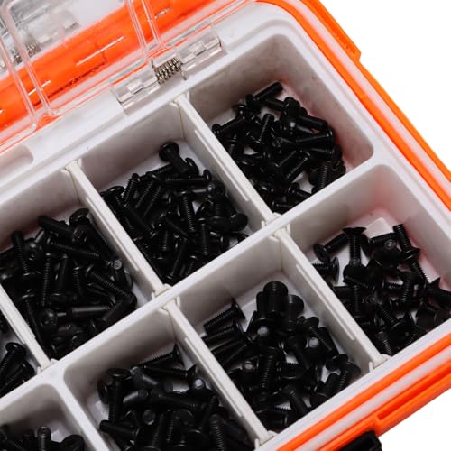 RC Screw Kit, 537 Pieces Stainless Steel M3 M4 Screws Nuts Bolts E Clips R Clips Pins O Rings Hex Wrenches for 1/8 1/10 /12/16 Scale RC Cars Trucks