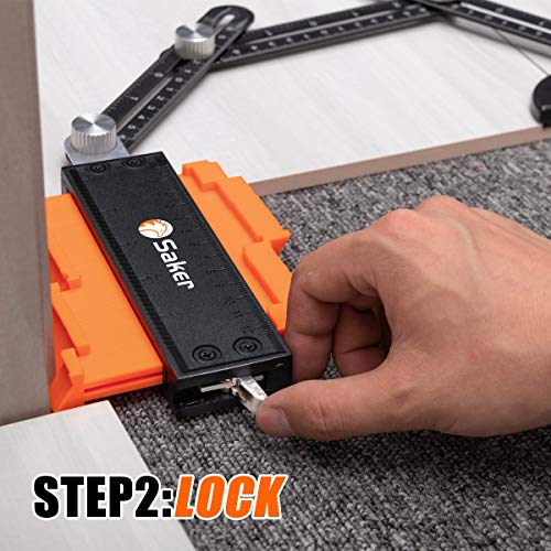 Saker Contour Gauge Profile Tool With Opening Locator- Adjustable Lock -Precisely Copy Irregular Shape Duplicator -Irregular Welding Woodworking Tracing - Must Have Tool for DIY Handyman, Construction - style: Splicing Set
