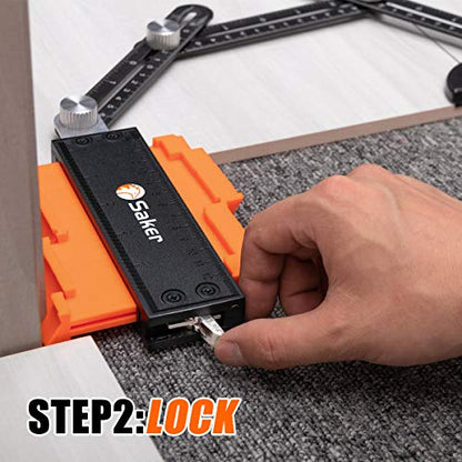 Saker Contour Gauge Profile Tool With Opening Locator- Adjustable Lock -Precisely Copy Irregular Shape Duplicator -Irregular Welding Woodworking Tracing - Must Have Tool for DIY Handyman, Construction - style: Splicing Set