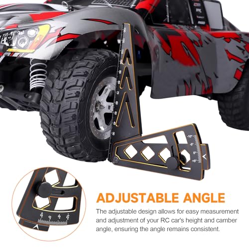 Aluminum Metal RC Car Camber Gauge Height Gauge Wheel Wrench for 1/8 1/10 Scale RC Truck Buggy On Road Touring Racing Drift Models