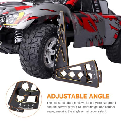 Aluminum Metal RC Car Camber Gauge Height Gauge Wheel Wrench for 1/8 1/10 Scale RC Truck Buggy On Road Touring Racing Drift Models