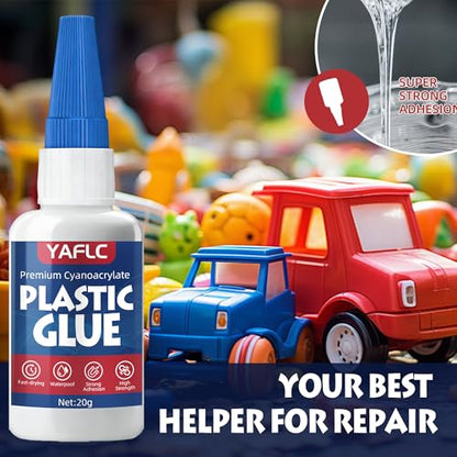 Plastic Glue, Super Glue for Plastic Models 40g | Adhesives Kit for Models Bonding, Repair, Acrylic, PLA, Toys, Car, Acrylic, ABS, PVC, Tube, DIY Kits, Vinyl - style: Plastic Glue