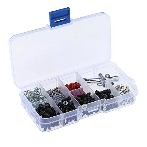 Aoresac 270Pc Machine Screws Set, Metal Material Fasteners Kit with Handy Reusable Plastic Container, Various Sizes Wrench for 1/10 HSP RC Car Tool