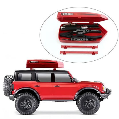 RC Plastic Roof Trunk Luggage Rack Box, Car Shell Body Upgrade for 1/10 or 1/12 Proportion Traxxas TRX4 TRX6 Axial SCX10 90046 G63 VP VS4 RC Crawler (Red) - color: Red