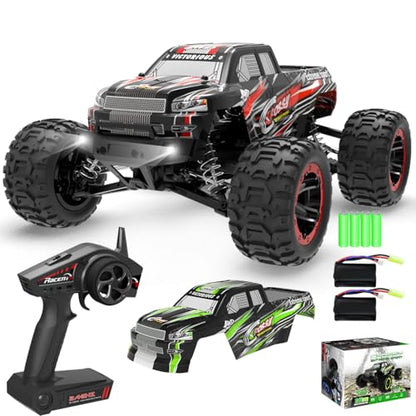RACENT RC Car, 1:16 Scale All Terrain RC Truck Crossy, 30MPH 4WD Off Road Fast Remote Control Toy, 2.4Ghz High Speed Electric Vehicle with 2 Rechargeable Batteries, 40+ Min Play （Red&Green） - color: Red&green