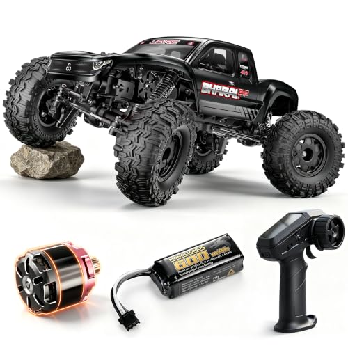 UDIRC UCX1804PRO 1/18 Brushless RC Crawler, 4-Wheel Steering Rock Truck | FOC Outrunner Motor, 2-Speed Transmission, Portal Axles, Hall Effect Radio, RTR 4x4 Off-Road RC Car for Adults - color: Black