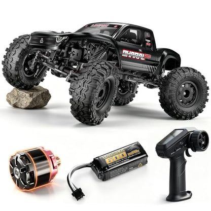UDIRC UCX1804PRO 1/18 Brushless RC Crawler, 4-Wheel Steering Rock Truck | FOC Outrunner Motor, 2-Speed Transmission, Portal Axles, Hall Effect Radio, RTR 4x4 Off-Road RC Car for Adults - color: Black