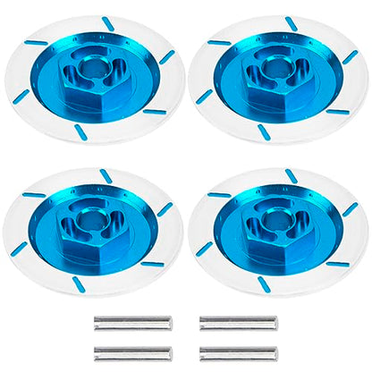 4Pack Vgoohobby Aluminum Alloy RC 12mm Hex Hub Wheel Rim Brake Disc Compatible with HSP HPI Traxxas Tamiya 1/10 On-Road Racing Model Car (Blue) - color: Blue