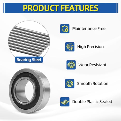 (4 Pack) GICOOL 3/4" Bore Sealed Flange 9Cr18 Steel Ball Bearing, with 19mm ID x 35mm OD x 13mm W for Wheelbarrow, Lawnmower, Hand Trolley, Cart, NHS Tire & Wheels - size: ID 3/4" x OD 1-3/8"