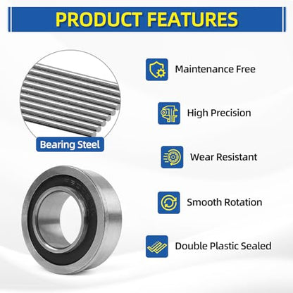 (4 Pack) GICOOL 3/4" Bore Sealed Flange 9Cr18 Steel Ball Bearing, with 19mm ID x 35mm OD x 13mm W for Wheelbarrow, Lawnmower, Hand Trolley, Cart, NHS Tire & Wheels - size: ID 3/4" x OD 1-3/8"
