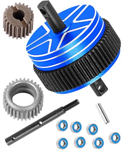 RC Upgrades Part for 1/10 Slash 2WD Rustler Stampede Bandit VXL XL-5,Aluminum Gearbox Transmission Gear Differential Transmission Gear,Navy Blue - color: Navy Blue(Upgrades Part)
