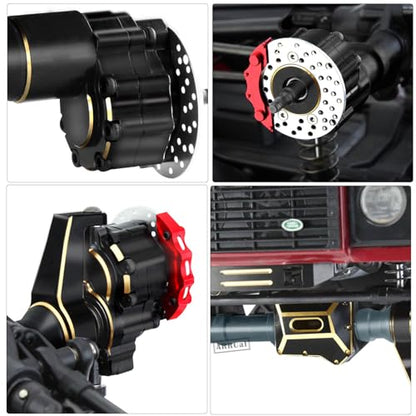 RC Upgrades Part for 1/10 TRX4,ARRCat Brass Front & Rear Portal Axles,Diff Covers,Axle Mount,Caster Blocks C Hub Carrier,Inner & Outer Portal Cover Housing,Hex Hub w/Red Diff Covers,Titanium - color: Titanium (1 Set)