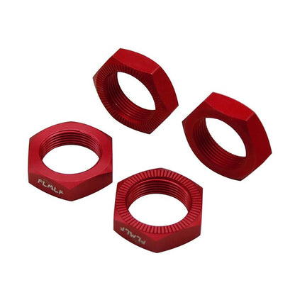 FLMLF 24mm RC Car Wheel Nuts 4-Piece Set for 1/5 HPI ROFUN BAHA ROVAN KM Baja 5B 5T 5SC Truck Parts (Red) - color: Red