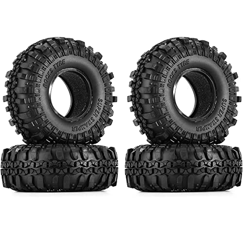 4PCS RC Crawler 110mm Rubber Tires 1.9 inch Wheels Tyres Set for 1:10 RC Rock Crawler Car for Axial SCX10 90046 CC01 D90 D110 TF2 TF2 Tamiya Parts - color: 110mm
