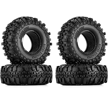4PCS RC Crawler 110mm Rubber Tires 1.9 inch Wheels Tyres Set for 1:10 RC Rock Crawler Car for Axial SCX10 90046 CC01 D90 D110 TF2 TF2 Tamiya Parts - color: 110mm