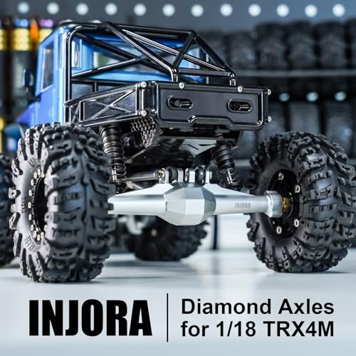 INJORA +4mm Diamond Axles with Lay Down Servo Mount & Links for 1/18 TRX4M(Silver) - color: Silver