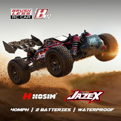 Hosim Brushless RC Buggy for Adults and Kids 60KM/H, 1/14 Electric High Speed All Terrain Remote Control Car, Hobby RC Trucks 4x4 Off Road RC Car, Waterproof RC Vehicle for Snow/Sand/Beach Age 8+