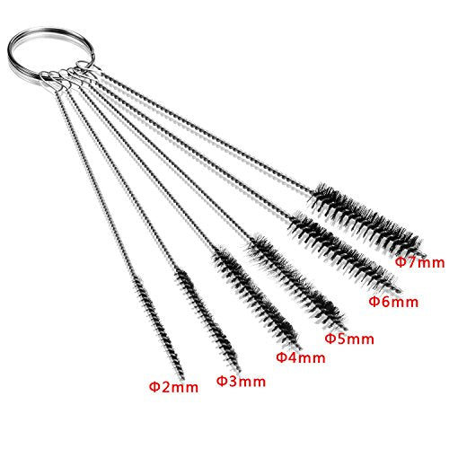 Frienda 32 Piece Carburetor Cleaning Kit Carburetor Cleaner Tool Brushes Including 12 Nylon Tube Brush and 20 Cleaning Needles for Welder Carb Chainsaw Spray Guns Torch Tips Firing Hole Stove Burner