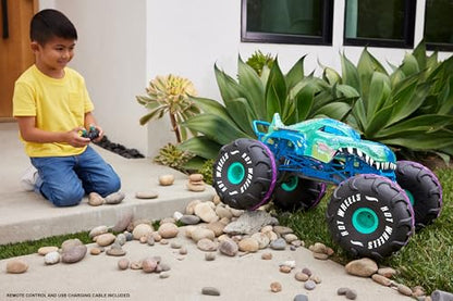 Hot Wheels RC Monster Trucks Mega-Wrex in 1:6th Scale, Extra Large Remote-Control Toy Truck, More Than 2ft Long - color: Multicolor