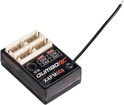 Helidirect DUMBORC X4FMG 4 Channel Micro RC Receiver with Built-in Gyro 2.4GHz for RC Car Boat Tank – Stabilized Mini Remote Receiver