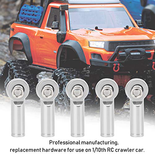 Shanrya RC Tie Rod End, Aluminium Alloy Tie Rod End 10Pcs Tie Push Link Rod Joint, Rc Car Accessory M4 Positive Negative Thread for Toy Model 1/10 Model RC Car(Silver)