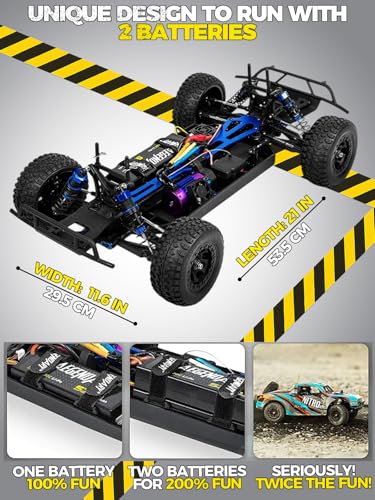 1/8 Scale Brushless RC Cars for Adults，Max 40mph Electric Off-Road Monster Truck,Waterproof High Speed RC Car 4WD Remote Control Car with 3S Lipo 30+ Min Play, All Terrain