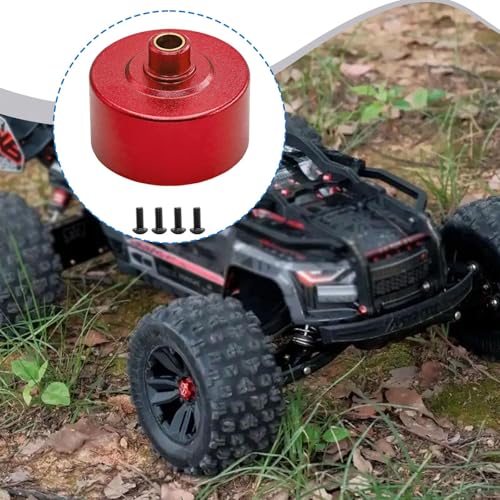 Yiju Differential Case Housing RC Aluminum Alloy Differential Carrier Metal Upgrade Lightweight Construction Replacement Part Suitable for Remote Control C, Red