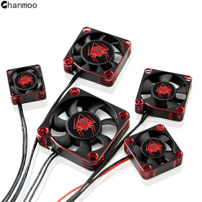 RC Car Metal Motor Cooling Fan 25mm 30mm 35mm 40mm 50mm RC Heatsink 28000RPM ESC Cooling Fans Red-Black Fit for 1/8 1/10 1/12 Scale RC Car 540 550 Brushless OR Brushed Motors (30mm) - size: 30mm