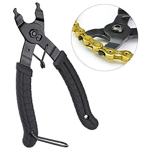Oumers Bike Master Link Plier Tool, 2 in 1 Bicycle Chain Quick Link Opener-Closer Remover Compatible with All Speed Chain Repair - color: Black