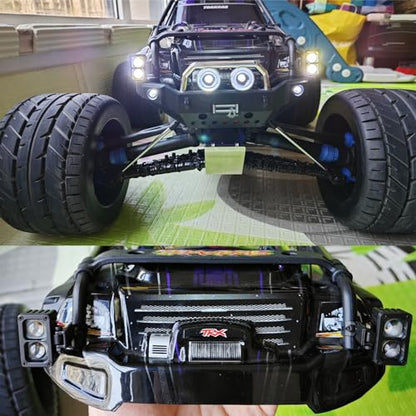 RC Light Bar RC Car LED Metal Housing Lens Spotlight RC Accessories for Axial SCX10 90046 Wraith Traxxas TRX4 TRX6 Redcat Gen8 1/10 1/8 RC Crawler (2pcs Lights)