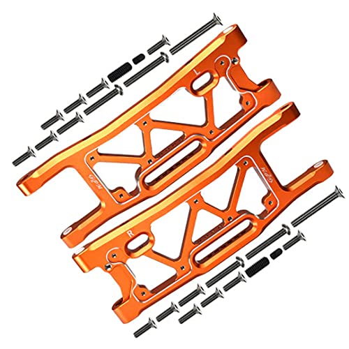 GPM 1Pcs Set Upgrades Aluminum 6061 Rear Suspension Arms for 1/8 4Wd Sledge Monster Truck (95076-4) Rc Cars (Orange) - color: Orange