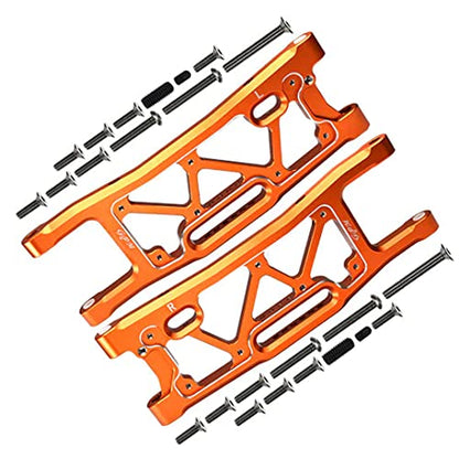 GPM 1Pcs Set Upgrades Aluminum 6061 Rear Suspension Arms for 1/8 4Wd Sledge Monster Truck (95076-4) Rc Cars (Orange) - color: Orange