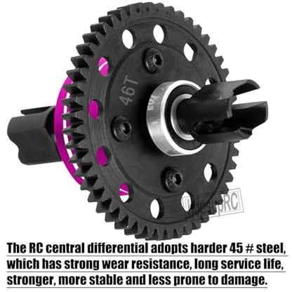 46T Upgrades Part Differential Slipper for 1/8 Outcast/Kraton/Notorious 6s BLX,1/7 Mojave/Felony 6s BLX,#45 Steel Spur Gear Slipper Clutch Diff Gear Hops Up.Pink - color: Pink(46t)
