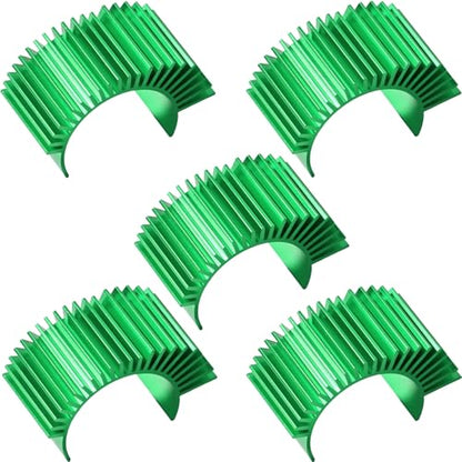 5PCS Aluminum Heatsink Electric Engine Motor Heat Sink Cooling Fins Replacement for #03300, Compatible with 1/10 HSP Traxxas HPI Tamiya Losi 550 540 3650 Size Brushed/Brushless Motor(Green) - style: Green