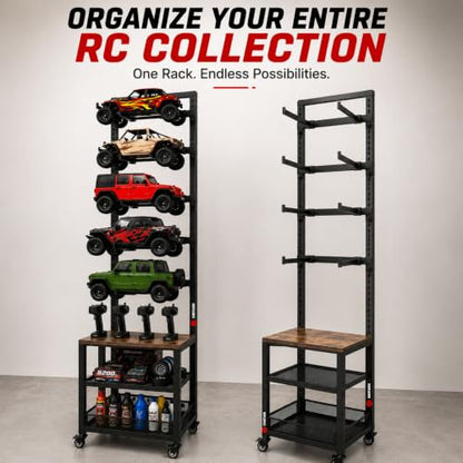 RC Car Stand, Adjustable RC Car Storage Rack, Heavy Duty Shelf for Remote Control Cars & Aceesories, Multi-Layer Workstation Rack