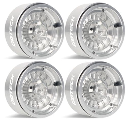 GOTECK RC Rims 1.9 Beadlock Wheels Heavy Duty CNC Aluminum Crawler RC Wheel Rim Set Wheel Hub 4pcs-Set for 1/10 RC Crawler, TRX4 Axial SCX10 II SCX10 III Redcat Gen8, RC4WD D90 - color: GS2910
