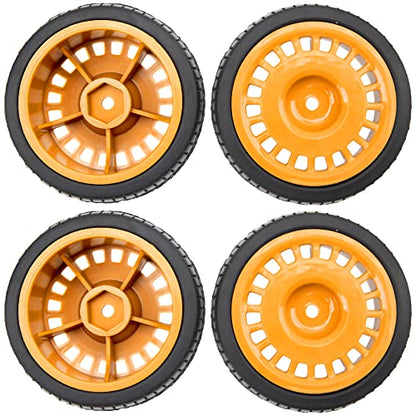 Outer Diameter 70mm Rubber Tires & Nylon 12mm Hex Hub Wheel Rims Compatible with Tamiya HPI Kyosho HSP 1/10 1/12 On-Road Touring Car,WLtoys 1/14 144001 1/18 A959B RC Buggy (Brown) - color: Brown