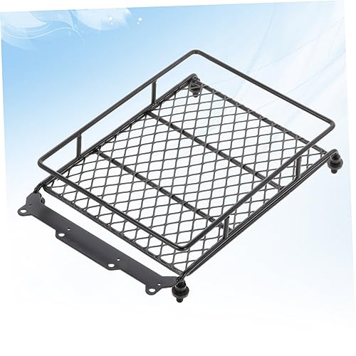 GLEAVI Rc Crawler Car Roof Luggage Rack Durable Black Metal Storage Shelf for Accessories Lightweight and Practical Design for Decoration and Organization