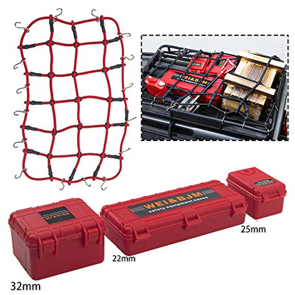 RC Scale Elastic Luggage Net & Luggage Case & RC Shovel Decoration Accessories Compatible with Traxxas TRX4 Axial SCX10 Redcat Gen7 D90 TF2 Tamiya CC01 HSP 1/10 RC Rock Crawler