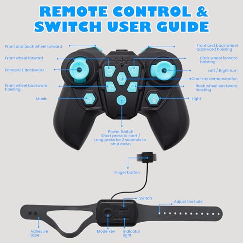 SIMREX Robot Dog RC Stunt Car Toys - Gesture Sensing Remote Control car with Mecanum Wheels, LED Eyes, 3 Sound Effects, Birthday Gift for Kids Boys Girls - style: Robot Dog Stunt Car