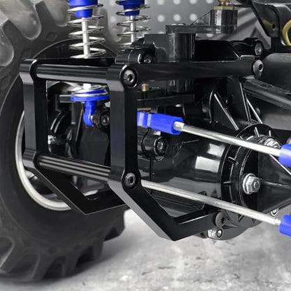 Aluminum Alloy Front and Rear Bumper Mount RC Crawler Car High Simulation CNC Metal Servo Mount Bumper Set Compatible with 1/10 Tamiya Clod Buster-4×4×4 RC Car Upgrade Parts