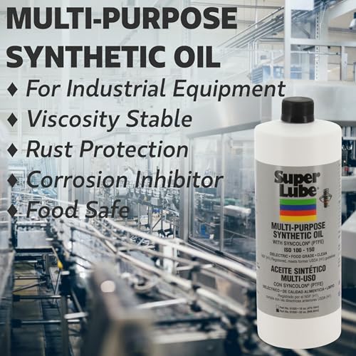 Super Lube Multi-Purpose Synthetic Oil w/Syncolon - Waterproof - NSF Rated - Industrial Grade - 3D Printer, Tool & Maintenance Use - Translucent White - Bottle - 4 oz (51004) - size: 4 fl oz