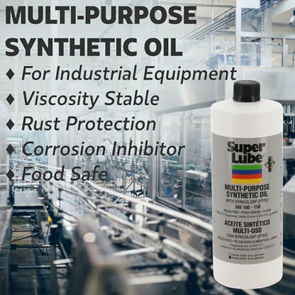 Super Lube Multi-Purpose Synthetic Oil w/Syncolon - Waterproof - NSF Rated - Industrial Grade - 3D Printer, Tool & Maintenance Use - Translucent White - Bottle - 4 oz (51004) - size: 4 fl oz