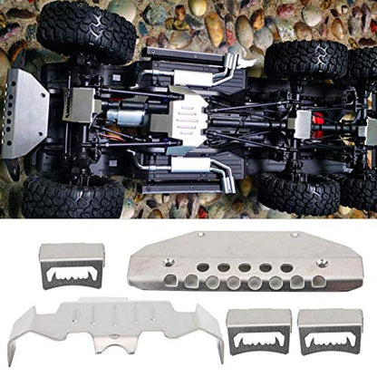 Tbest RC Accessory, 5Pcs Stainless Steel 6-Wheels Remoted Control Crawler Car Chassis Armors Skid Plate RC Vehicle Model Car Replacement Accessory Fit for -6 G63 Skid Plate