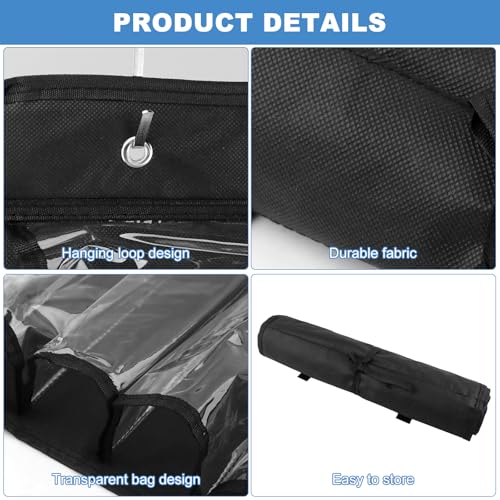 Playmat Tube Storage Bag - Portable Hangable Door Organizer Clear Slots Fits for 13 Card Game Storage Playmats Case for TCG/RPG Game Mat (13 Tubes)