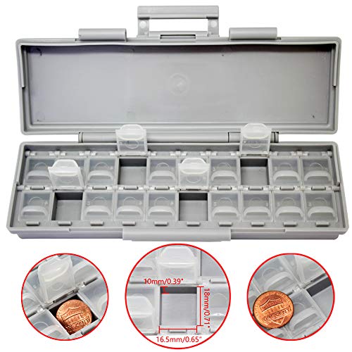 AideTek BOXALL20 20 Lids Compartments w/lids Enclosure Surface Mount Components assorted resistor capacitor - style: BOXALL20