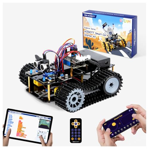 Robotics Kit for Kids Ages 8–12, Smart Robot Tank Car Compatible with Arduino & Scratch & Python, STEM Toys for Boys Ages 8–12, App & Remote Control, Birthday Coding Gift for Boys, Girls and Adults