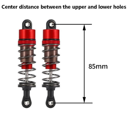 1/10 RC Oil Leakproof Shocks,2Pcs Adjustable Oil Filled Shocks 52mm-120mm for 1/10 RC Buggy Truggy On Road Touring Drift Cars Monster Trucks Upgrade Parts (2PCS 85mm Red) - color: 2PCS 85mm Red