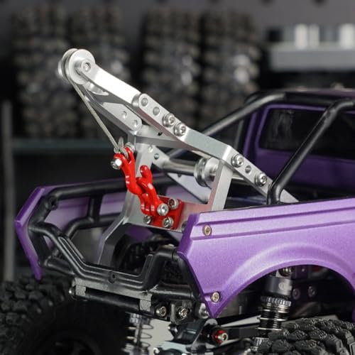 INJORA Tow Truck Crane Kit for 1/24 SCX24 Stock Chassis Carbon Fiber Universal Chassis(SCX24-182) IR60-24 Body（Silver） - color: Silver
