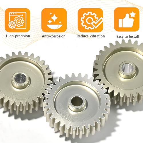 3PCS 0.6 Mod 0.6M Pinion Gear Set 31T 32T 33T, 7075 Aluminum Alloy RC Gears with 3.175mm Bore for 540 550 Brushed Brushless Motors, Fits for 1/10 Tamiya Redcat HSP HPI RC Cars - size: 31 32 33T